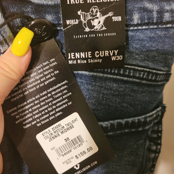 True Religion Women's Jennie Mid Rise Curvy Skinny - Picture 5 of 10